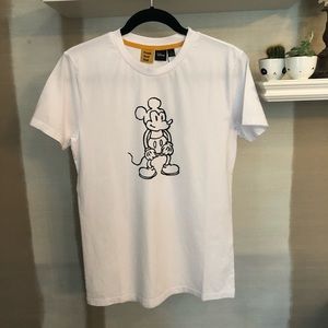 Frank and Oak white Mickey Mouse t-shirt in S